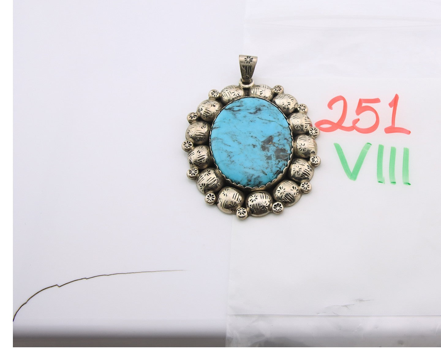 Navajo Pendant Sterling Silver Authentic Turquoise Vintage Artist Signed