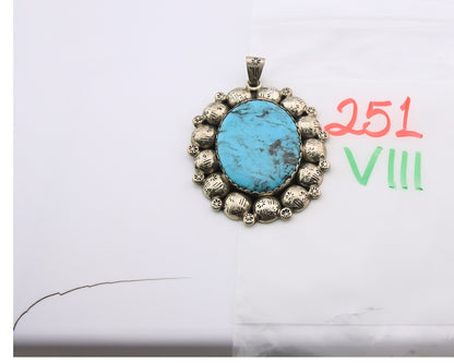 Navajo Pendant Sterling Silver Authentic Turquoise Vintage Artist Signed