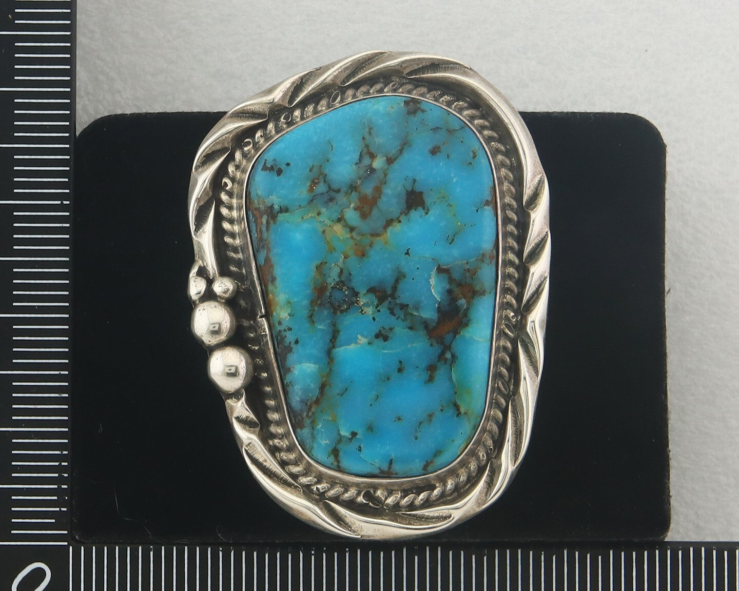 Vintage Navajo Ring 925 Sterling Authentic Turquoise Signed D Zachary Size 12