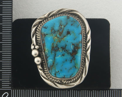 Vintage Navajo Ring 925 Sterling Authentic Turquoise Signed D Zachary Size 12