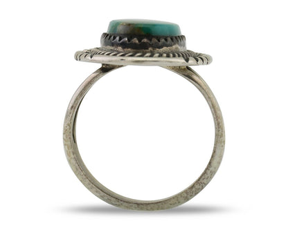 Navajo Ring 925 Silver Natural Turquoise Native American Artist C.80's