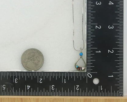 Navajo Necklace Sterling Silver Natural Blue Turquoise Vintage