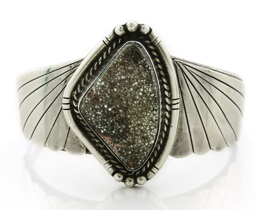 Navajo Cuff Bracelet 925 Sterling Silver Turquoise Vintage Artist Handmade