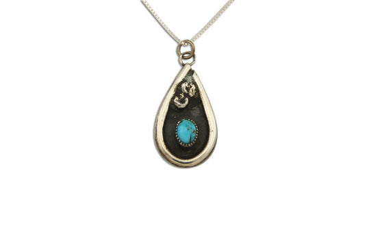 Navajo Necklace 925 Silver Natural Turquoise Native American C.80's