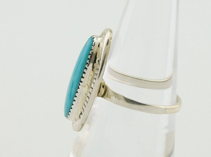 Navajo Ring 925 Silver Blue Turquoise Artist Signed CS C.80's
