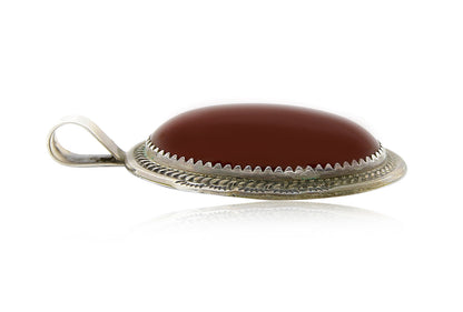 Lorren Begay Navajo Natural VTG Red Carnelian Agate .925 Silver Pendant