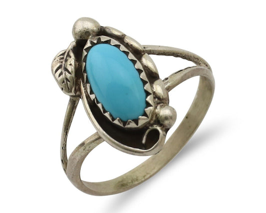 Navajo Ring 925 Silver Turquoise Artist Signed SkyStone Creations C.80's