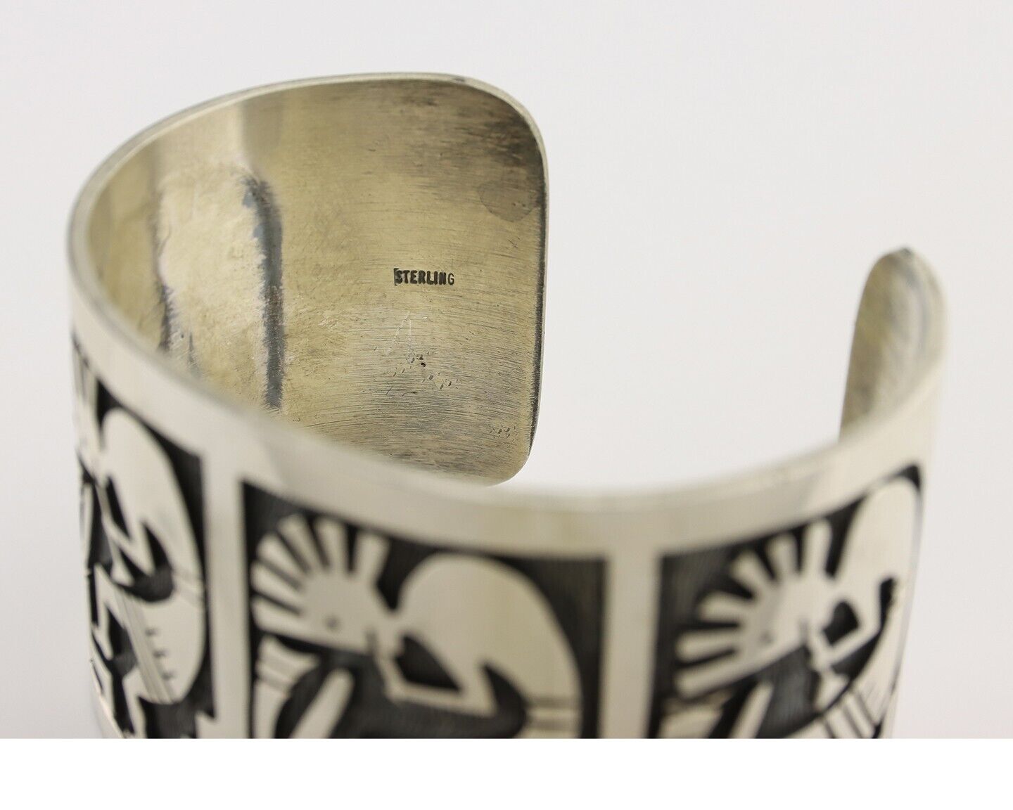 Navajo Kokopelli Bracelet 925 Silver Native American Artist Handmade C.80's