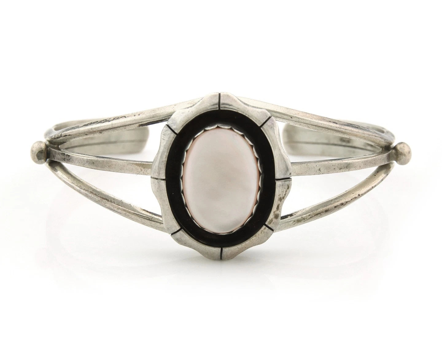 Navajo Cuff Bracelet Sterling Silver Authentic Pink Muscle Signed K