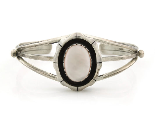 Navajo Cuff Bracelet Sterling Silver Authentic Pink Muscle Signed K
