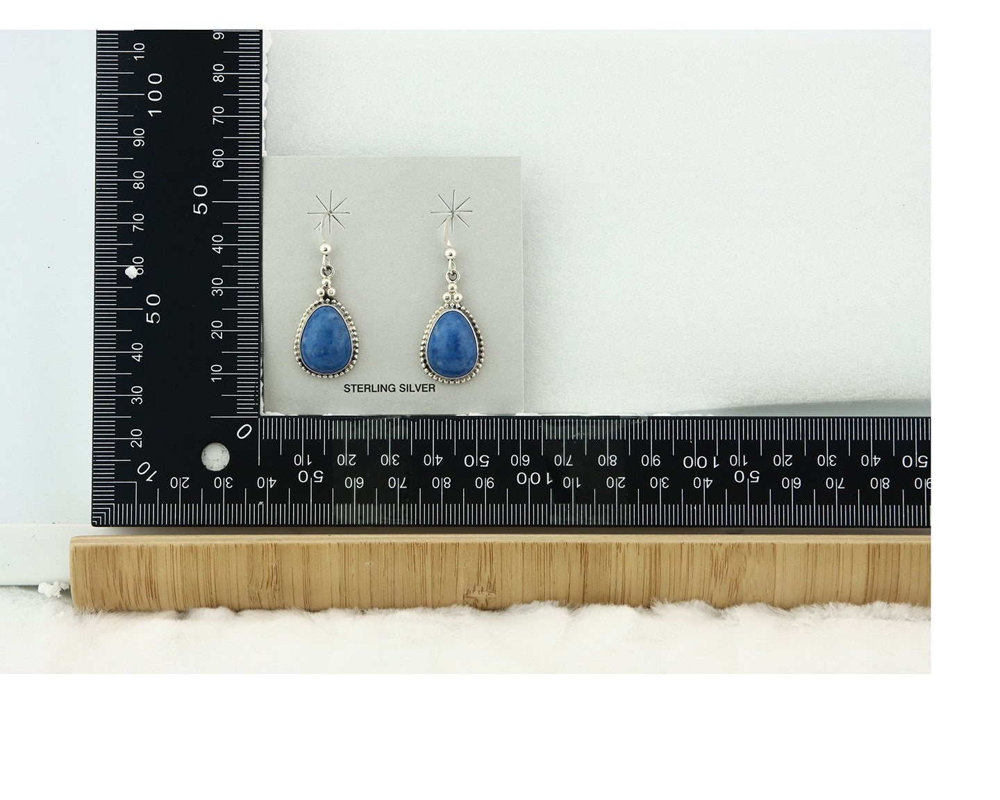 Navajo Earrings Sterling Silver Lapis Vintage Authentic Signed M