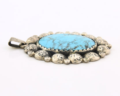Navajo Pendant Sterling Silver Authentic Turquoise Vintage Artist Signed