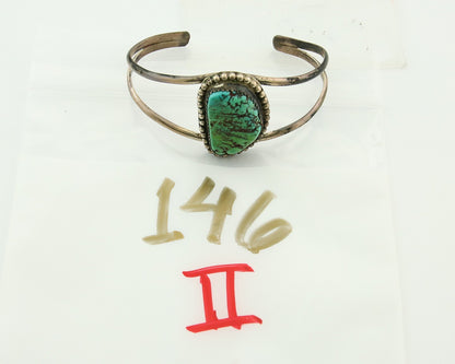 Vintage Navajo Bracelet 925 Silver Natural Blue Turquoise Native American Artist