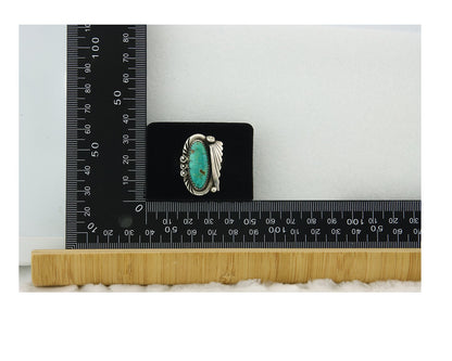 Traditional Navajo Ring Sterling Silver Authentic Turquoise Handmade Size 9.0