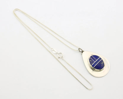 Navajo Necklace Sterling Silver Authentic Lapis Vintage Native Artist