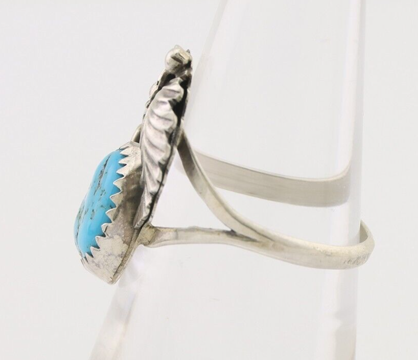 Navajo Ring 925 Silver Morenci Turquoise Native American Artist C.80's