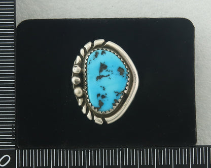 Vintage Navajo Ring 925 Sterling Authentic Traditional Turquoise Size 7.25
