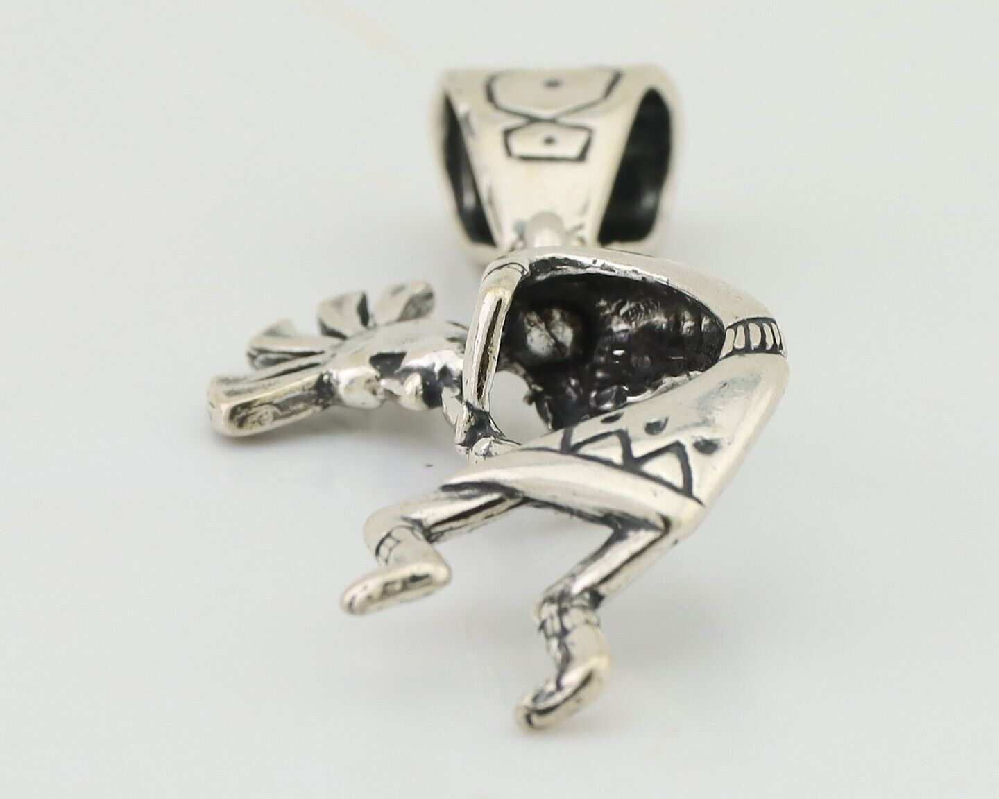 Navajo Kokopelli Pendant 925 Sterling Silver Artist Masha C.80's