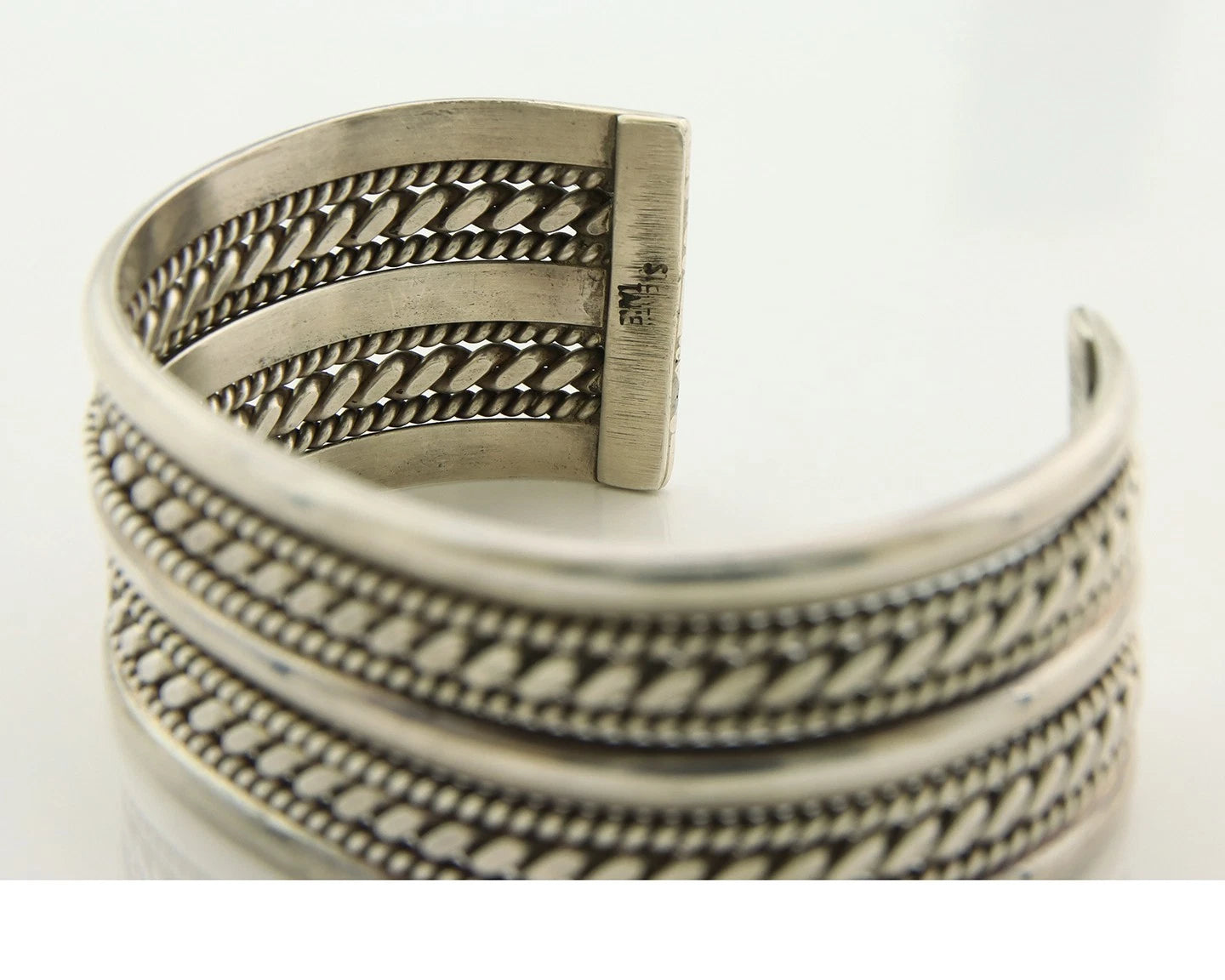 Navajo Cuff Bracelet 925 Sterling Silver Vintage Handmade Signed TAHE