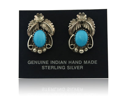 Navajo Earrings Sterling Silver Turquoise Vintage Dangle Handmade