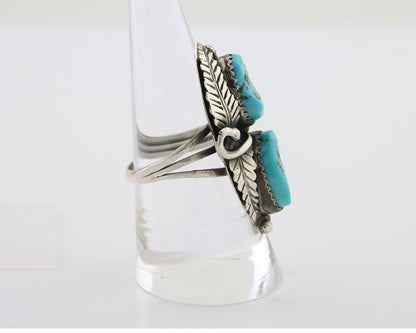 Navajo Ring 925 Silver Natural Turquoise Artist Signed Rob T Kelly C.80's