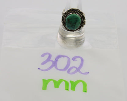 Navajo Ring 925 Silver Green Turquoise Signed William Denetdale C.80's