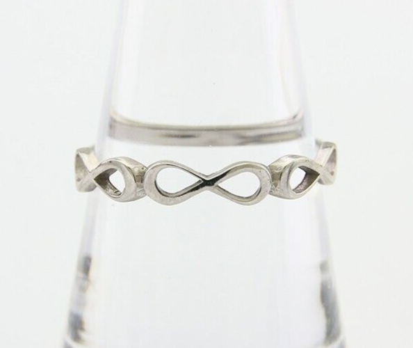 Infinity Heart Promise Ring 925 Solid Silver Size 8.25