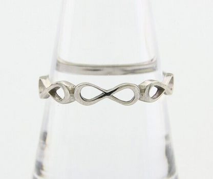 Infinity Heart Promise Ring 925 Solid Silver Size 8.25