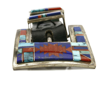 Navajo Ranger Buckle .925 Silver Gemstone Natural Artist N.B. C.80's