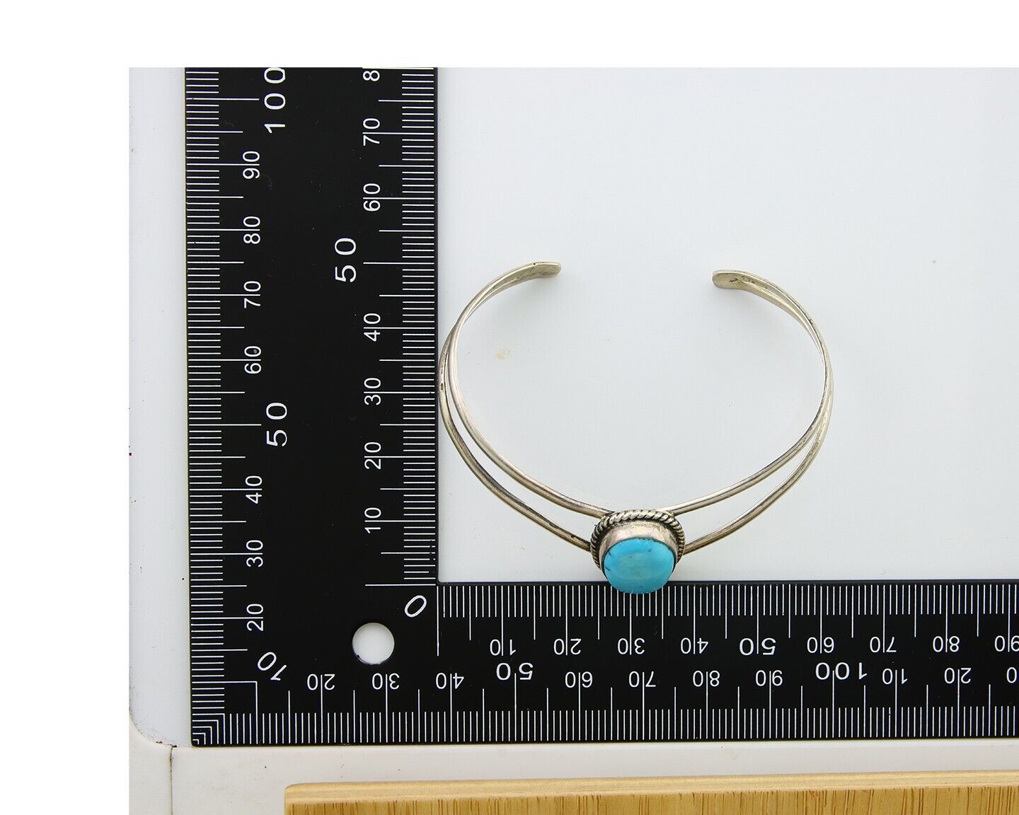 Navajo Bracelet 925 Silver Cuff Turquoise Handmade Artist Signed MC C.80's