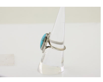 Navajo Handmade Ring 925 Silver Turquoise Native American Artist C.80's