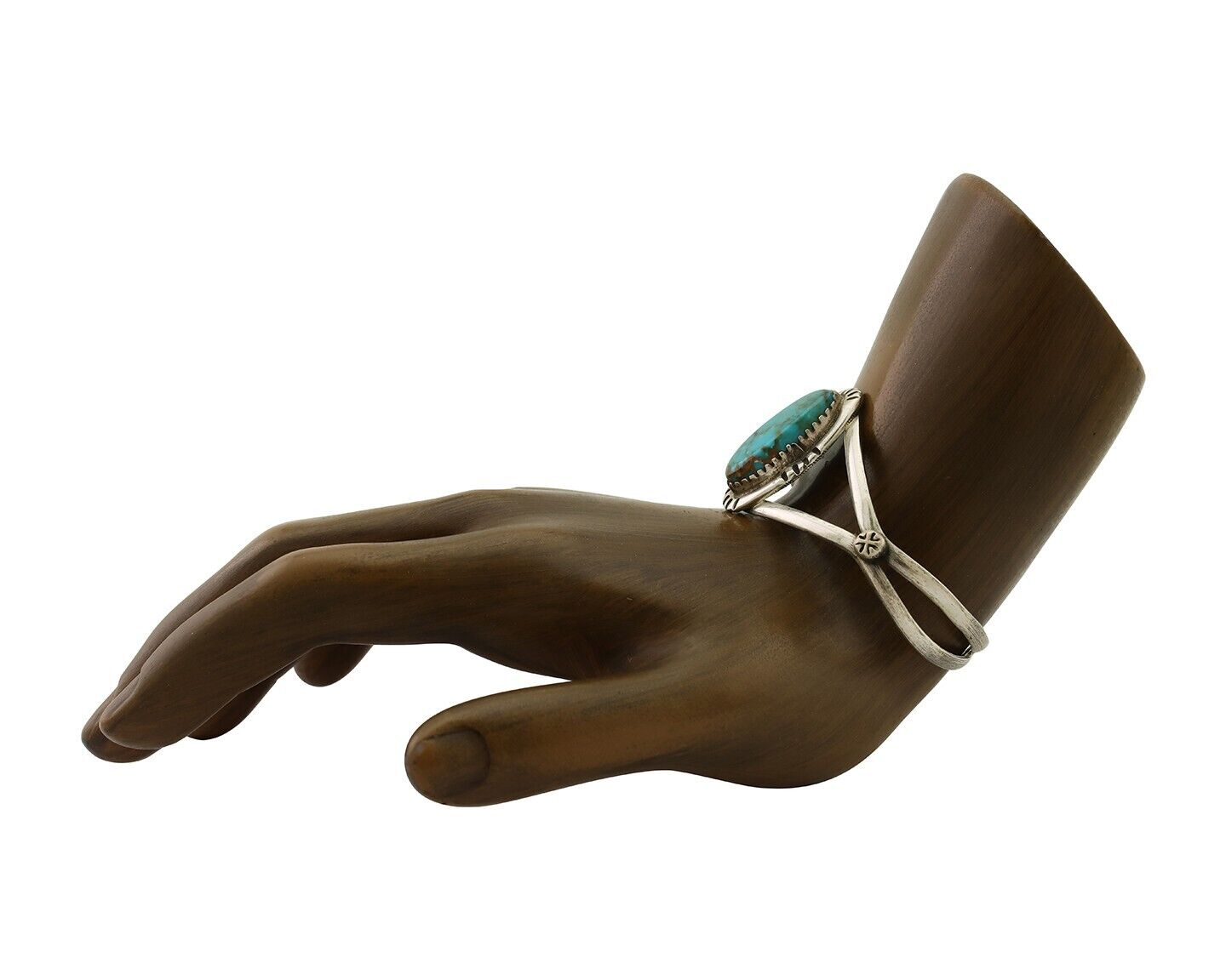 Navajo Bracelet 925 Silver Kingman Turquoise Native American Artist C.80's