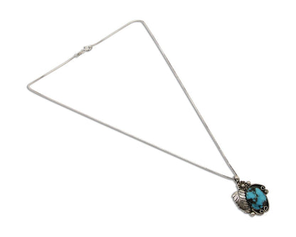 Navajo Necklace 925 Silver Natural Turquoise Native Artist C.80's