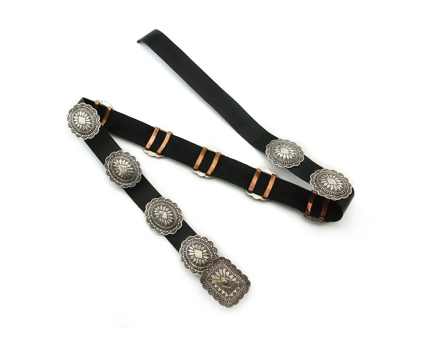 Navajo Concho Belt Sterling Silver Handmade Vintage Signed Secatero