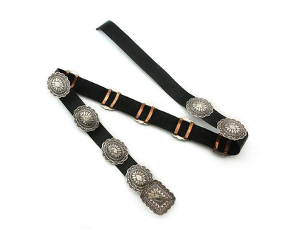 Navajo Concho Belt Sterling Silver Handmade Vintage Signed Secatero