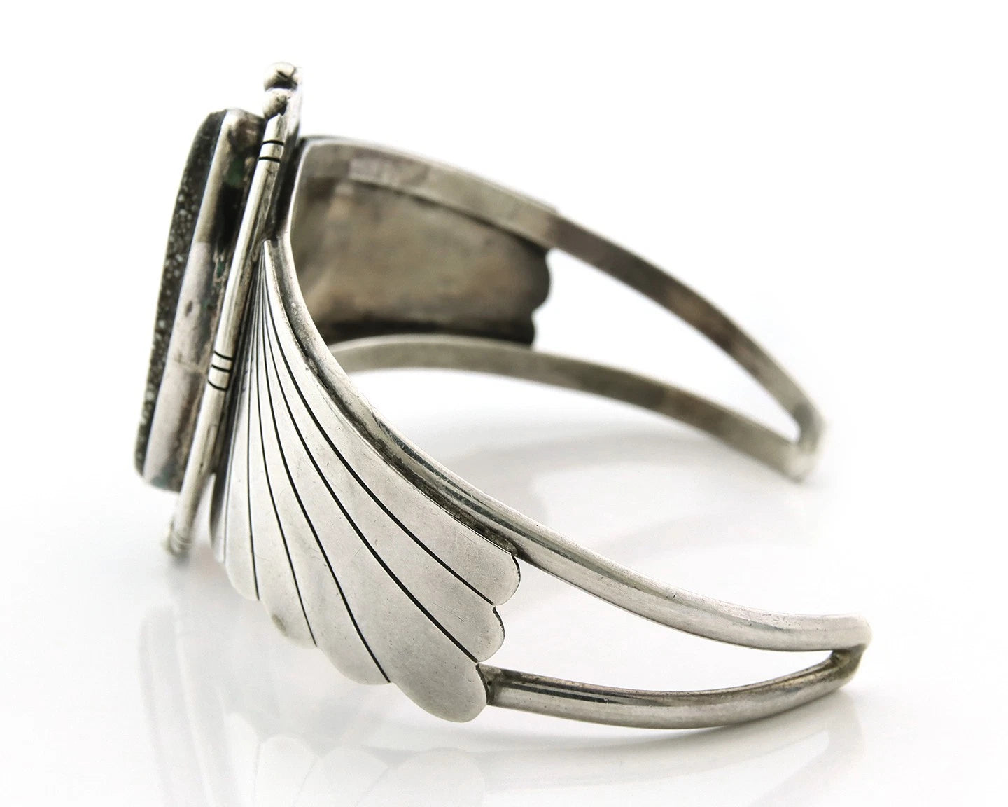 Navajo Cuff Bracelet 925 Sterling Silver Turquoise Vintage Artist Handmade