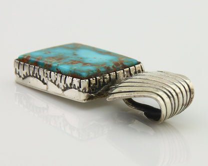 Navajo Pendant .925 Silver Turquoise Artist Signed D C.80's