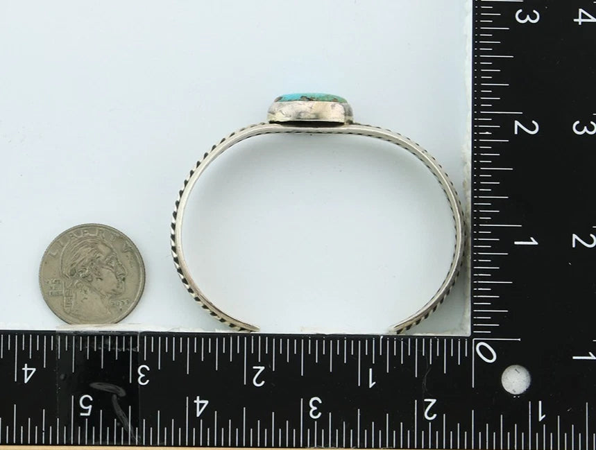 Navajo Cuff Bracelet 925 Sterling Silver Turquoise Vintage Handmade