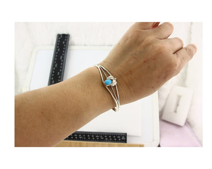 Vintage Navajo Bracelet 925 Silver Blue Turquoise Handmade