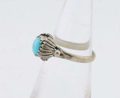 Navajo Ring 925 Silver Kingman Turquoise Native American Artist Made In 1985