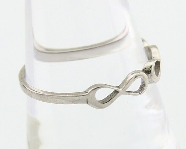 Infinity Heart Promise Ring 925 Solid Silver Size 8.25