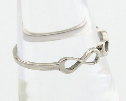 Infinity Heart Promise Ring 925 Solid Silver Size 8.25