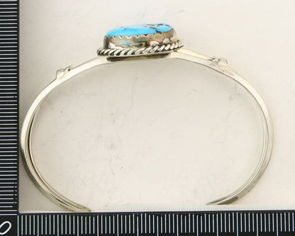 Navajo Bracelet 925 Silver Natural Blue Turquoise Native American Artist C.80s