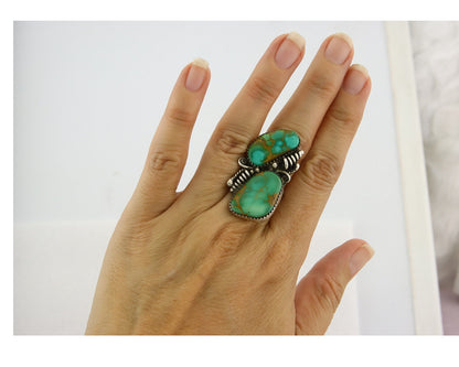 Vintage Navajo Ring 925 Sterling Silver Authentic Royston Turquoise Size 6.5