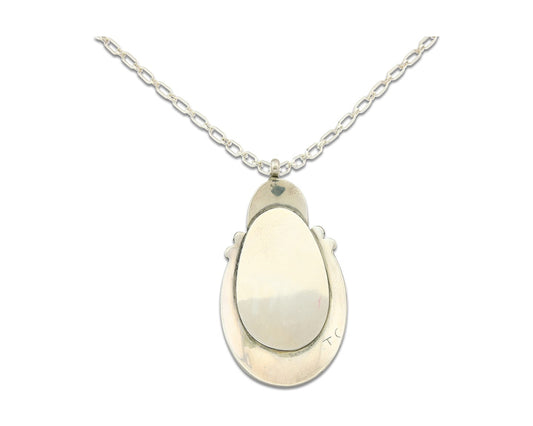 Navajo Sterling Silver Necklace Turquoise Authentic Vintage Signed Thomas Singer