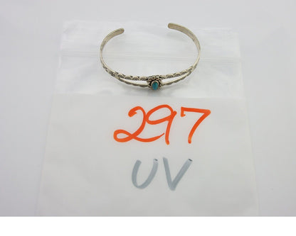 Navajo Cuff Bracelet 925 Silver Turquoise Cuff Native American Artist C.80's