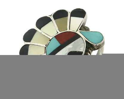 Vintage Zuni Ring 925 Sterling Silver Natural Gemstone Size 7.0