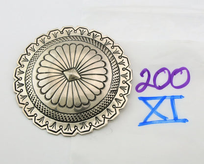 Navajo Concho Handmade Pin Sterling Silver Vintage Artist Signed J Blackgoat