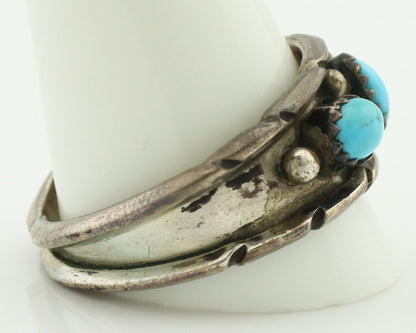 Zuni Ring .925 Silver Natural Sleeping Beauty Turquoise Signed DB C.80's