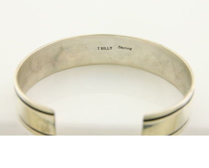 Navajo Bracelet 925 Silver Handmade Cuff Artist Signed Tom Billy C.80's